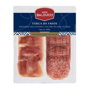Tabua de Frios Presunto Cru e Salame Milano 100g Vito Balducci
